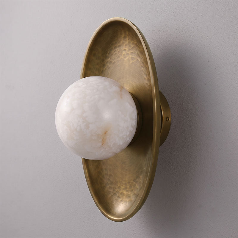Aosta Disc Alabaster Wall Sconce