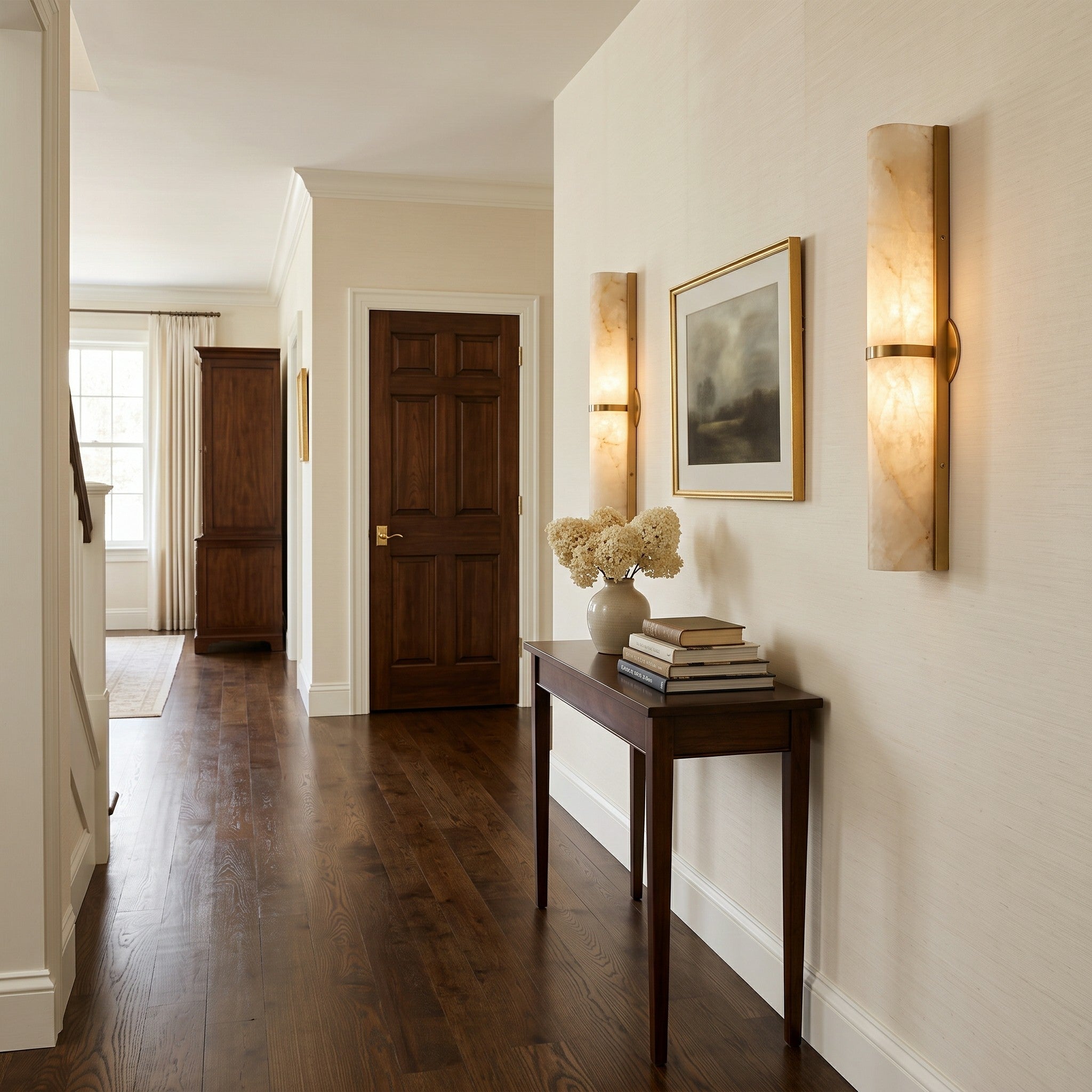 Arched Alabaster Tube Wall Sconce