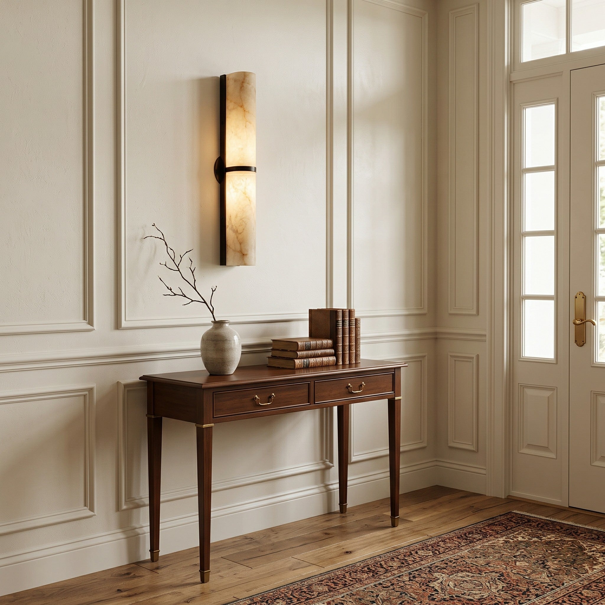 Arched Alabaster Tube Wall Sconce