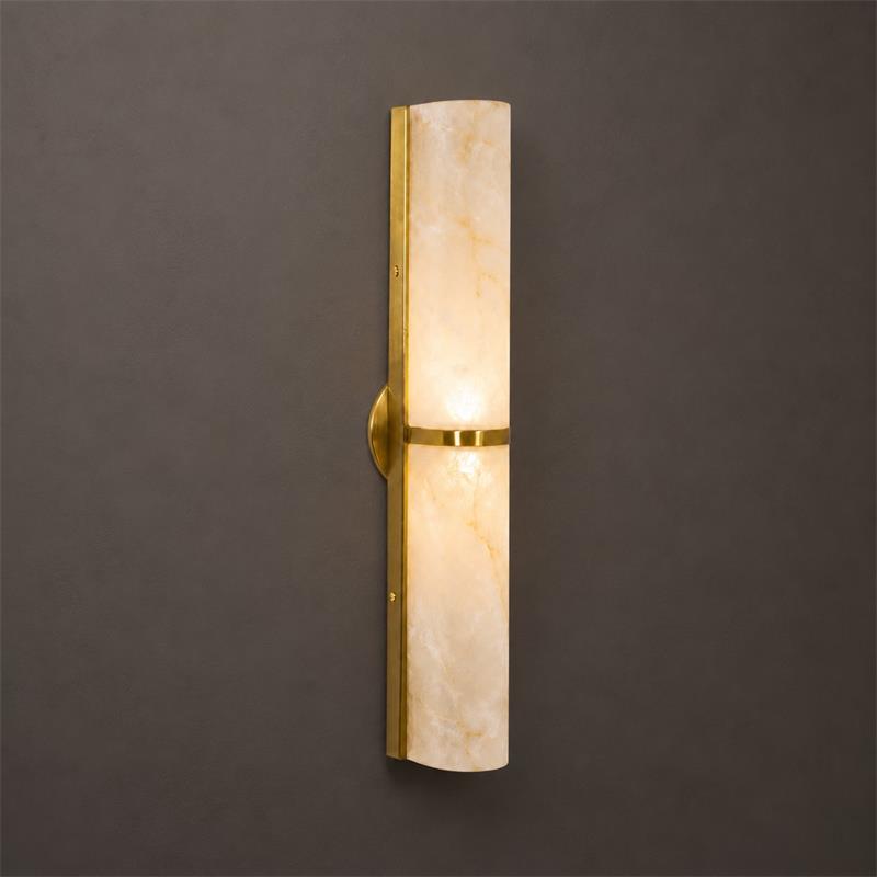 Arched Alabaster Tube Wall Sconce