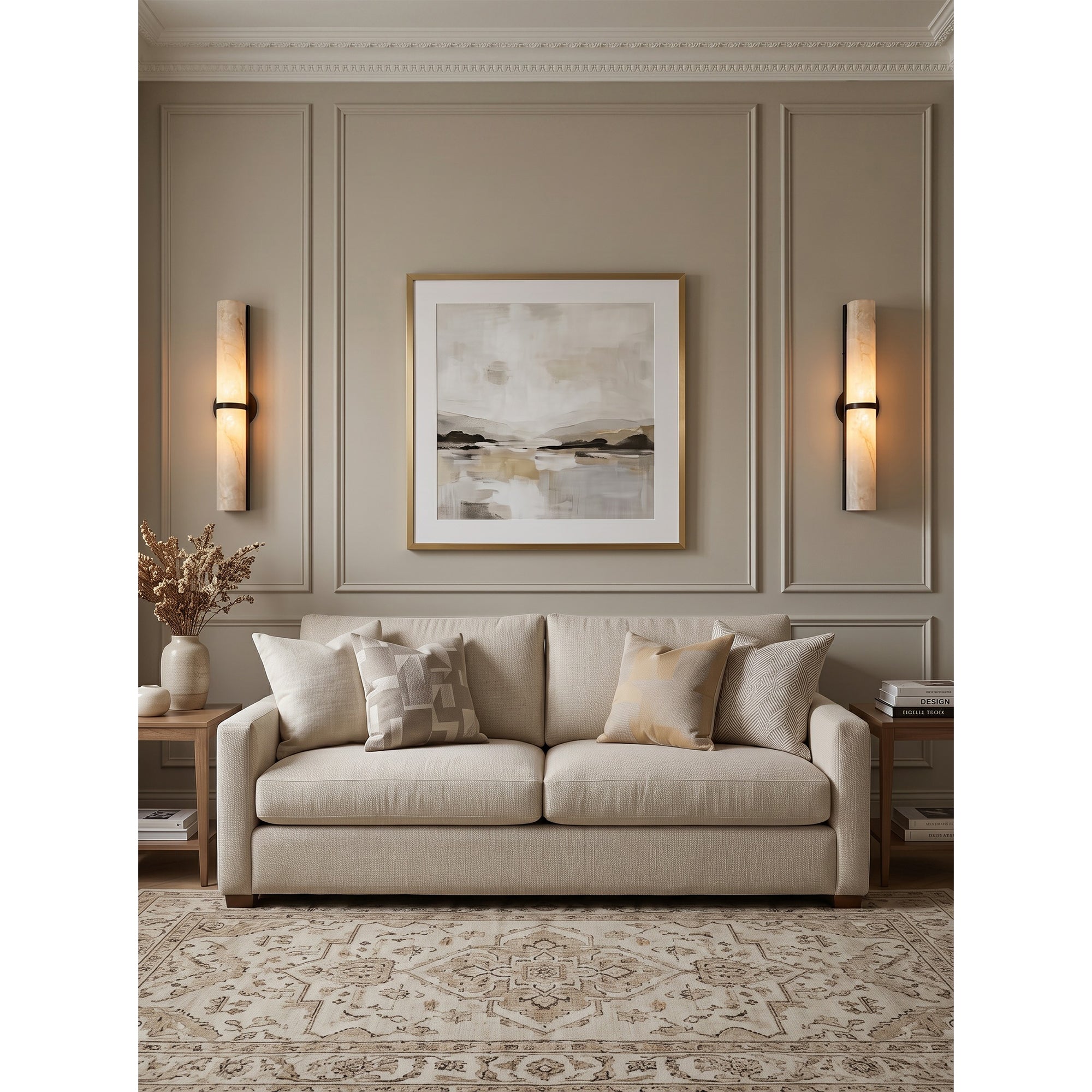 Arched Alabaster Tube Wall Sconce