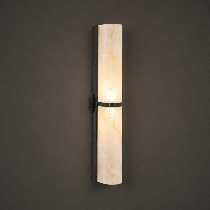 Arched Alabaster Tube Wall Sconce