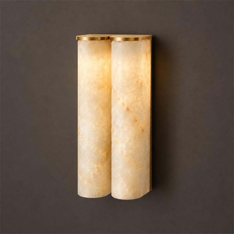 Arched Alabaster Tube Wall Sconce