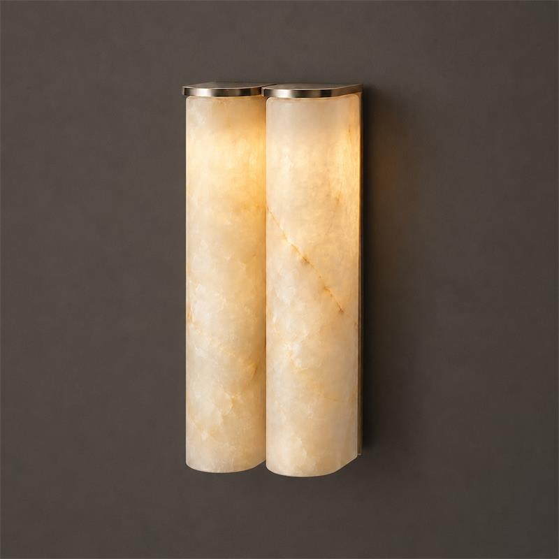 Arched Alabaster Tube Wall Sconce