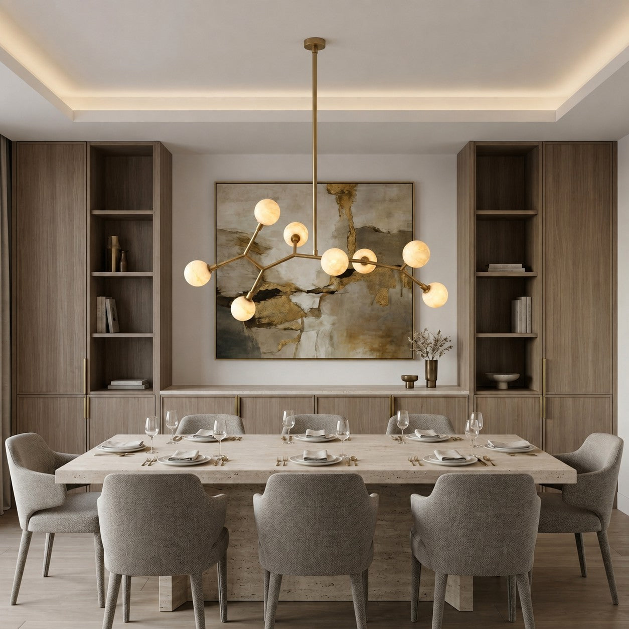 Armature Alabaster Chandelier