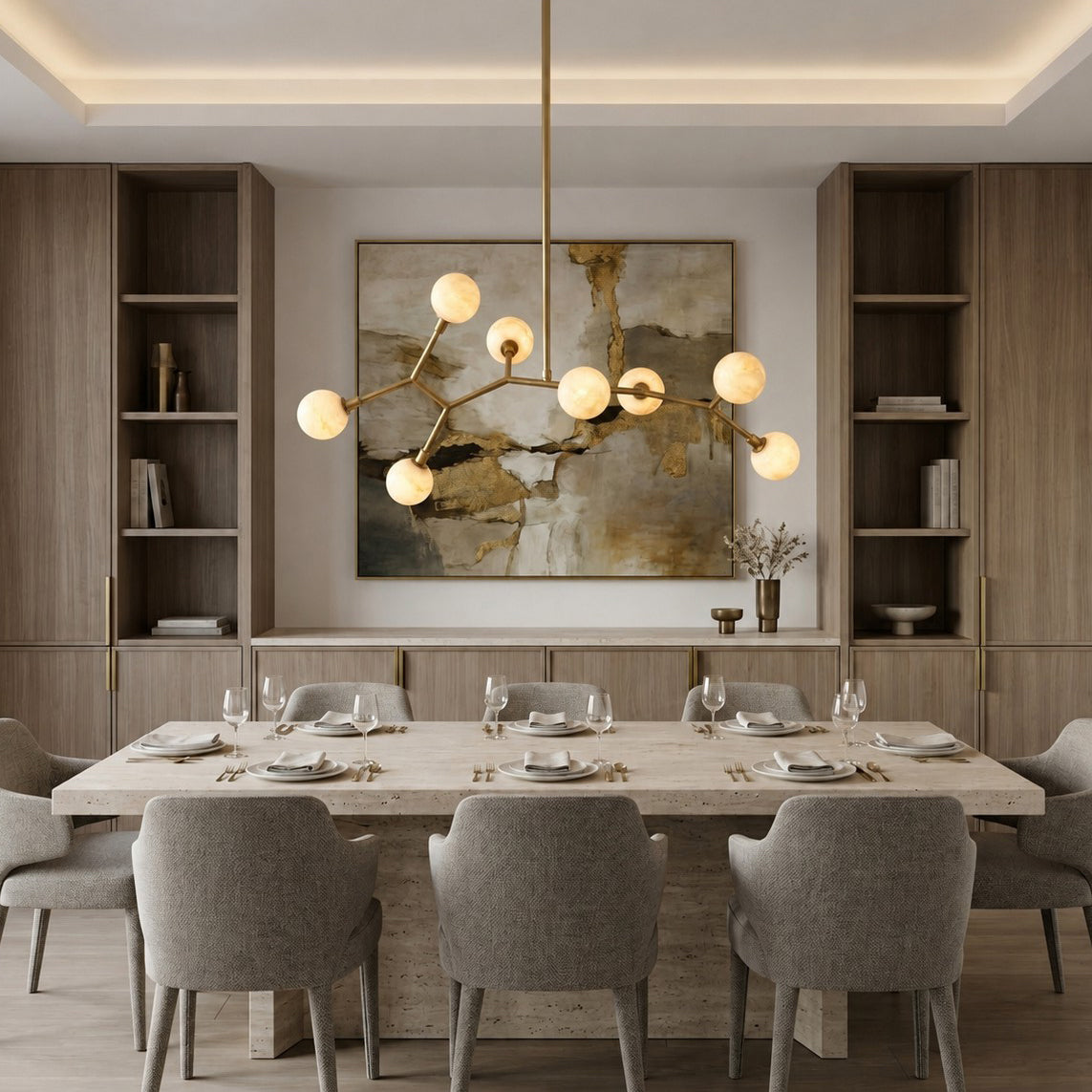 Armature Alabaster Chandelier
