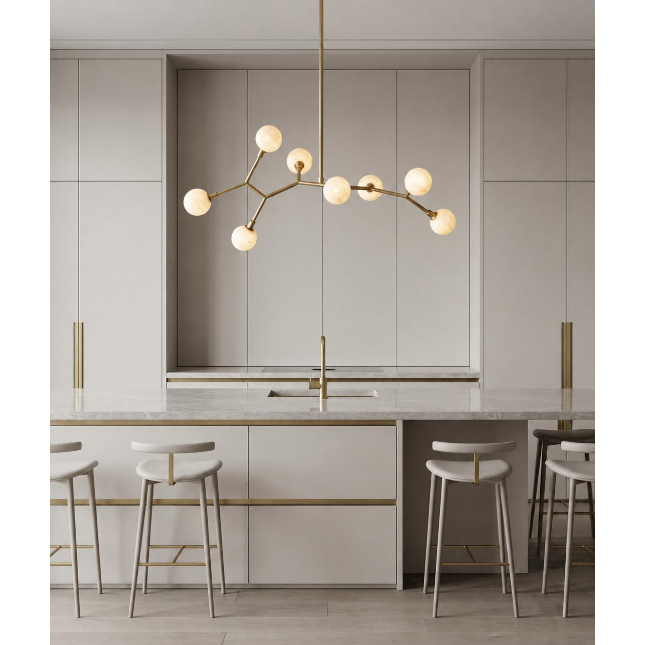 Armature Alabaster Chandelier