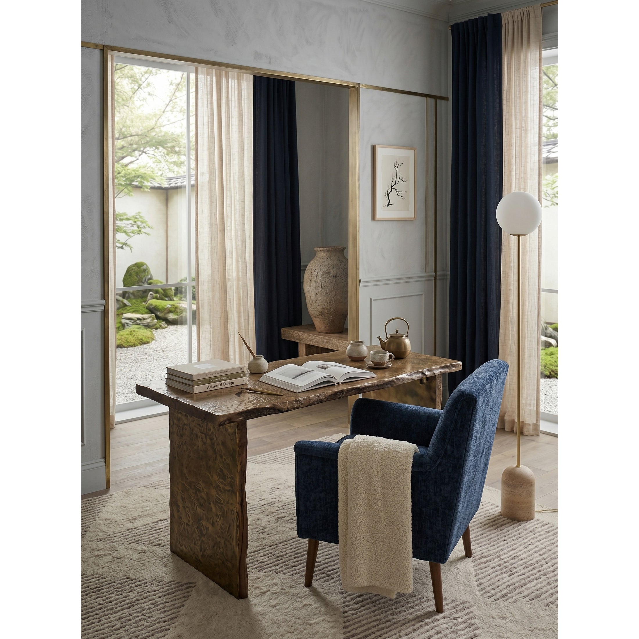 Aseneth Travertine Floor Lamp
