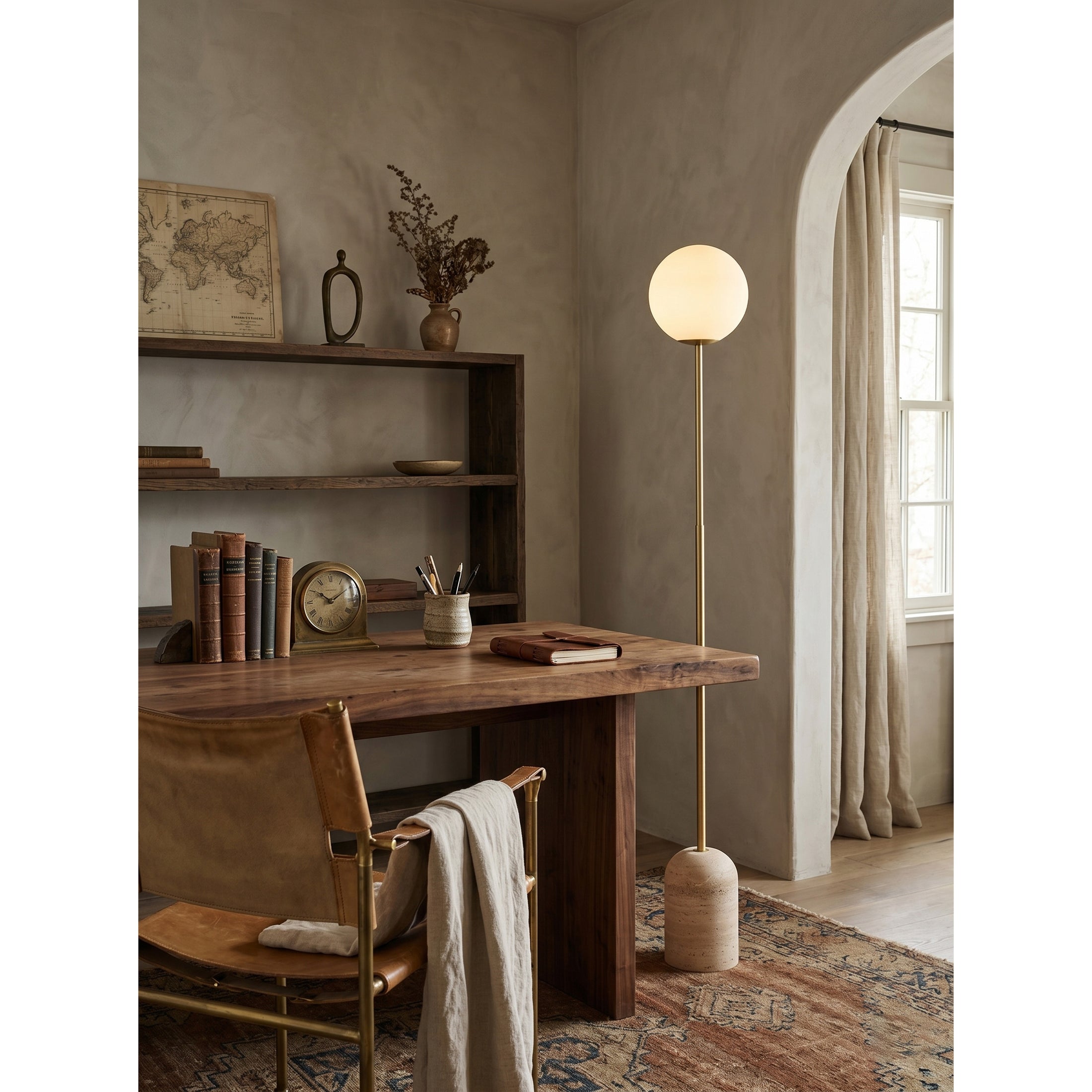Aseneth Travertine Floor Lamp