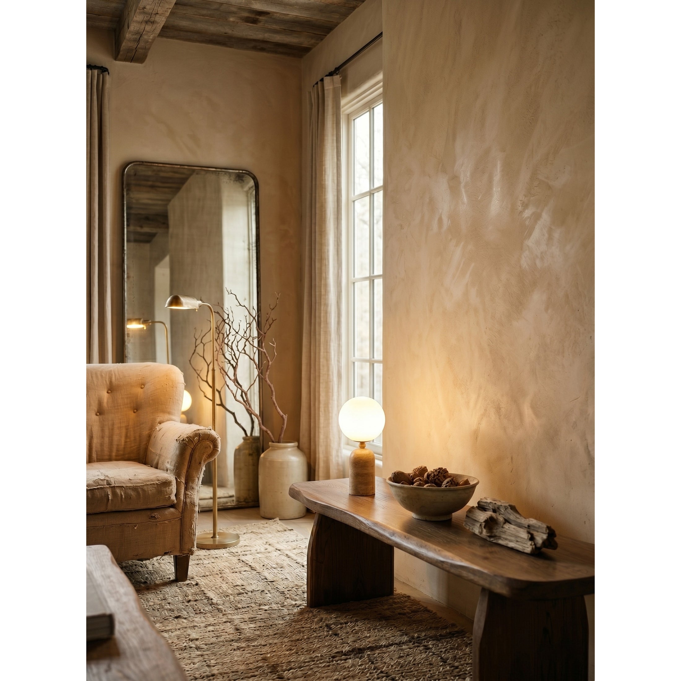 Aseneth Travertine Table Lamp