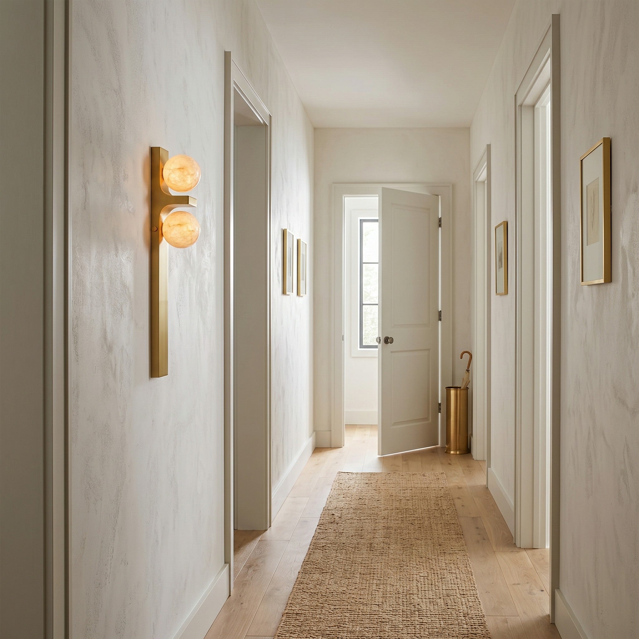 Asymmetrical Alabaster Wall Sconce