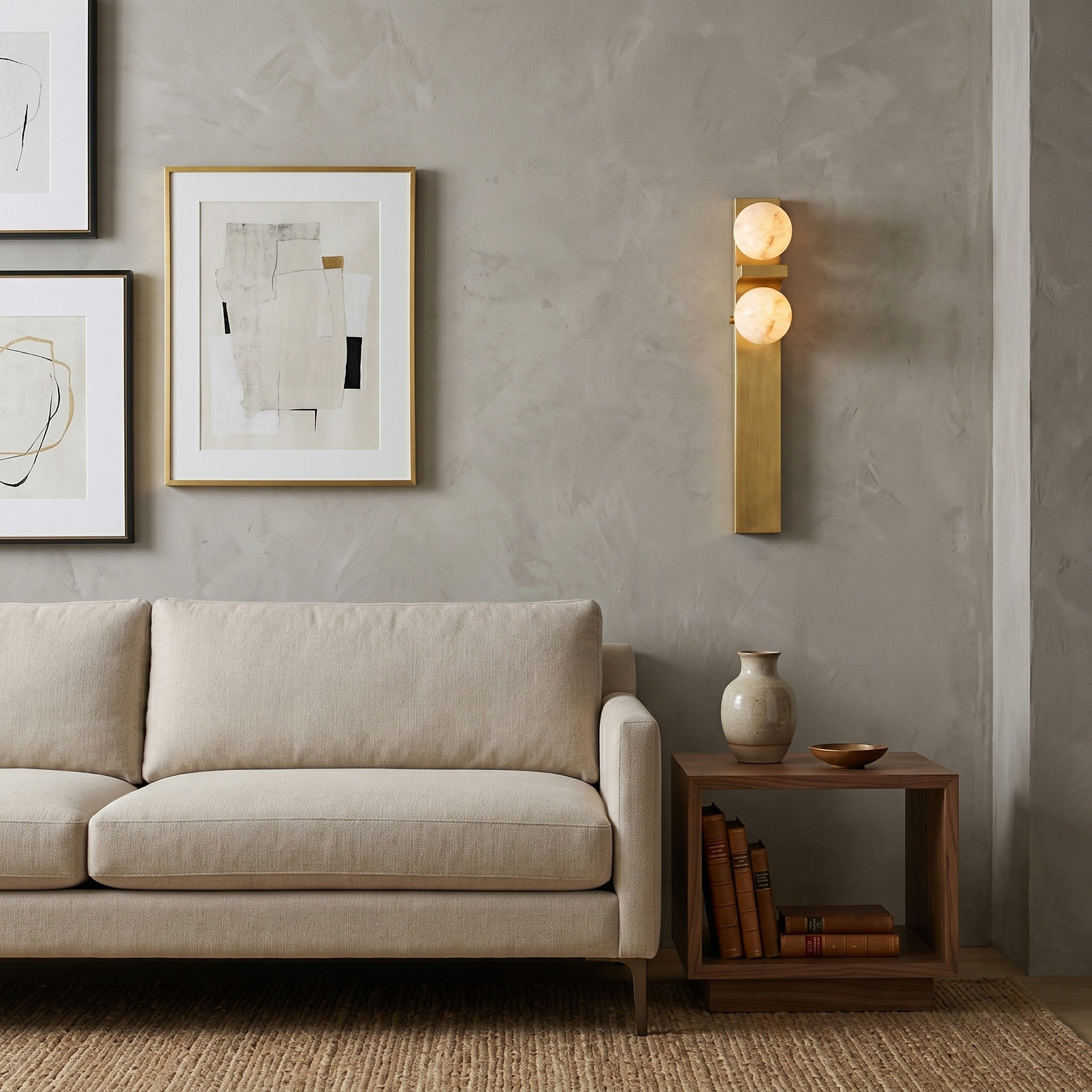 Asymmetrical Alabaster Wall Sconce