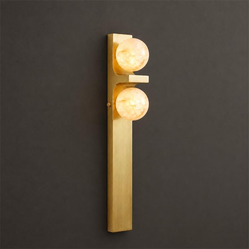 Asymmetrical Alabaster Wall Sconce