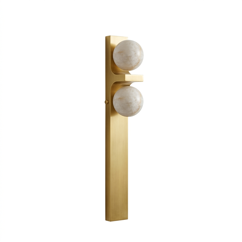 Asymmetrical Alabaster Wall Sconce