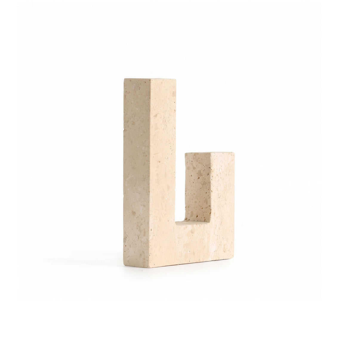 Asymmetrical Steps Travertine Candle Holder