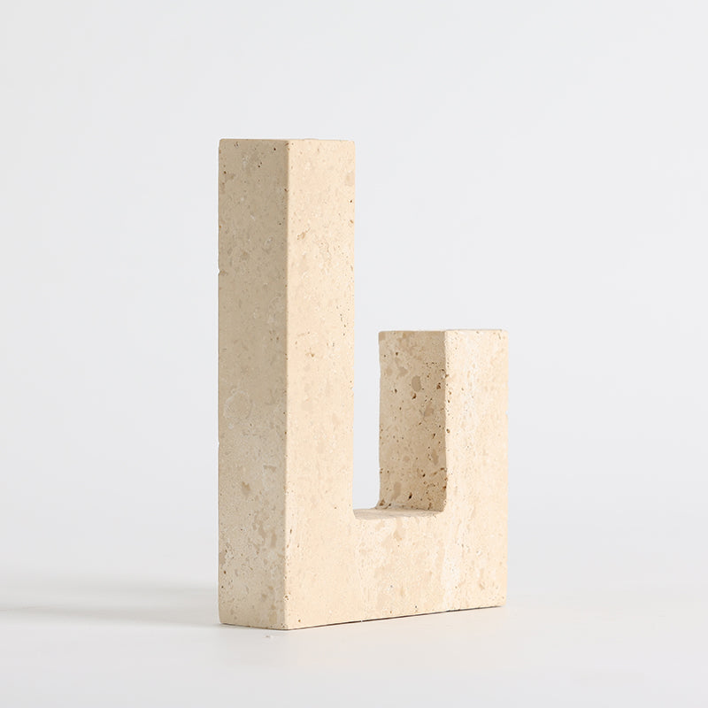 Asymmetrical Steps Travertine Candle Holder