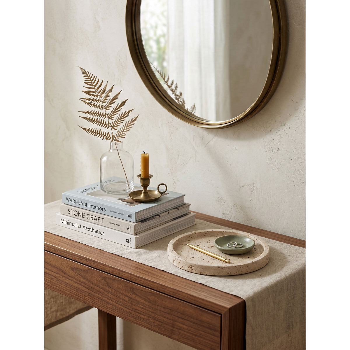 Atoll Stone Round Tray