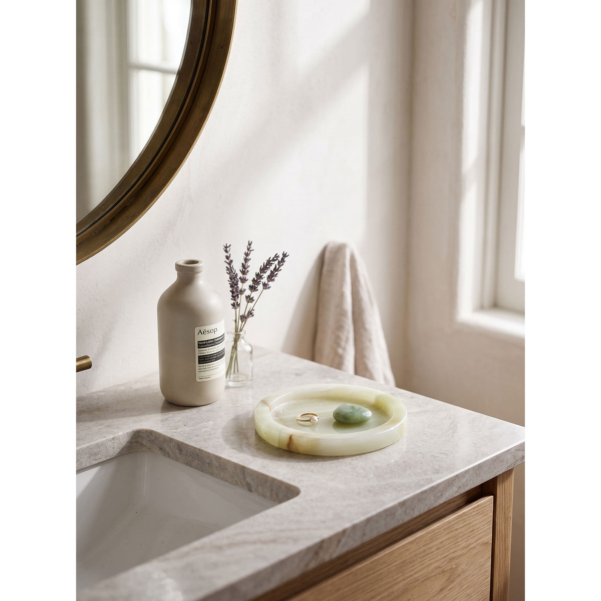Atoll Stone Round Tray