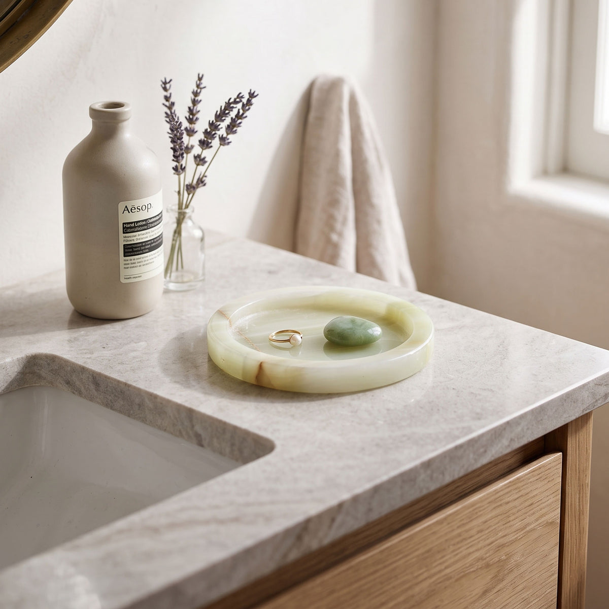 Atoll Stone Round Tray