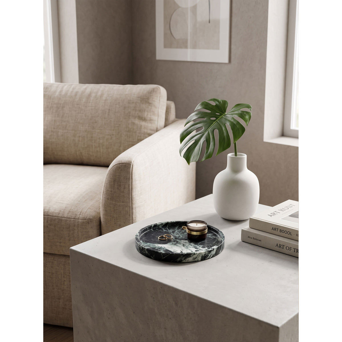 Atoll Stone Round Tray