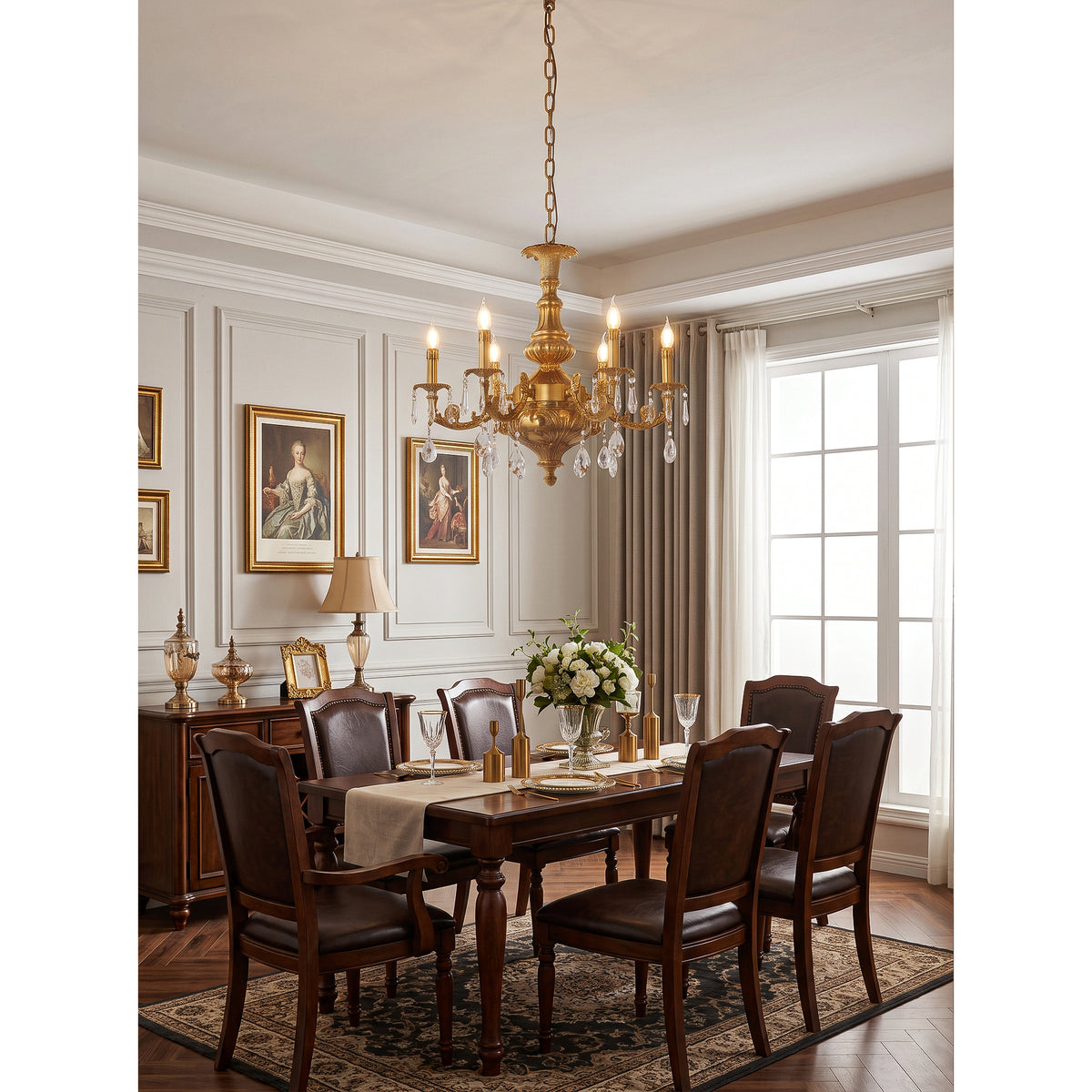 Aurelia Aged Brass Chandelier