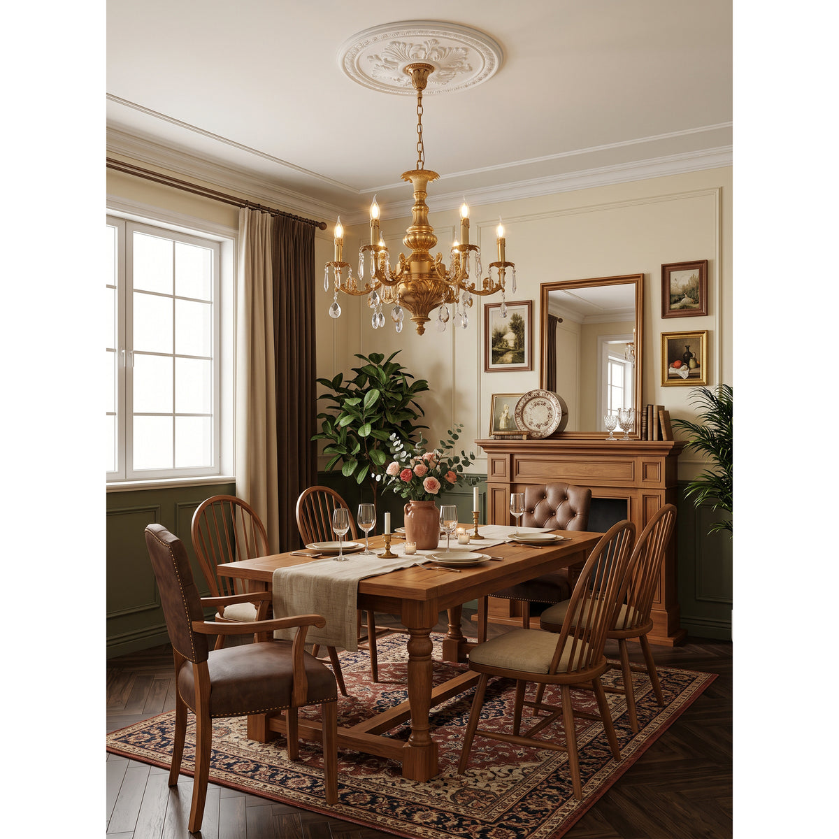 Aurelia Aged Brass Chandelier