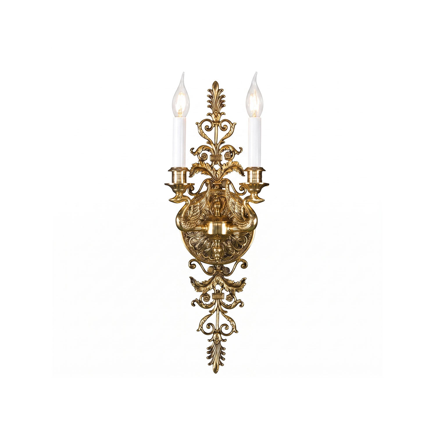 Aurelia Brass Double-Candle Wall Sconce