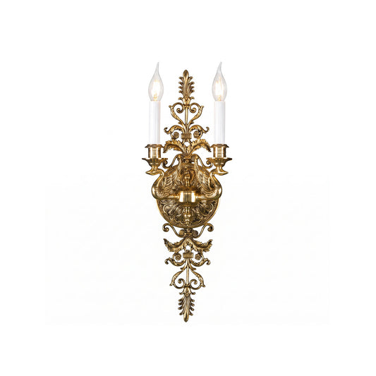 Aurelia Brass Double-Candle Wall Sconce