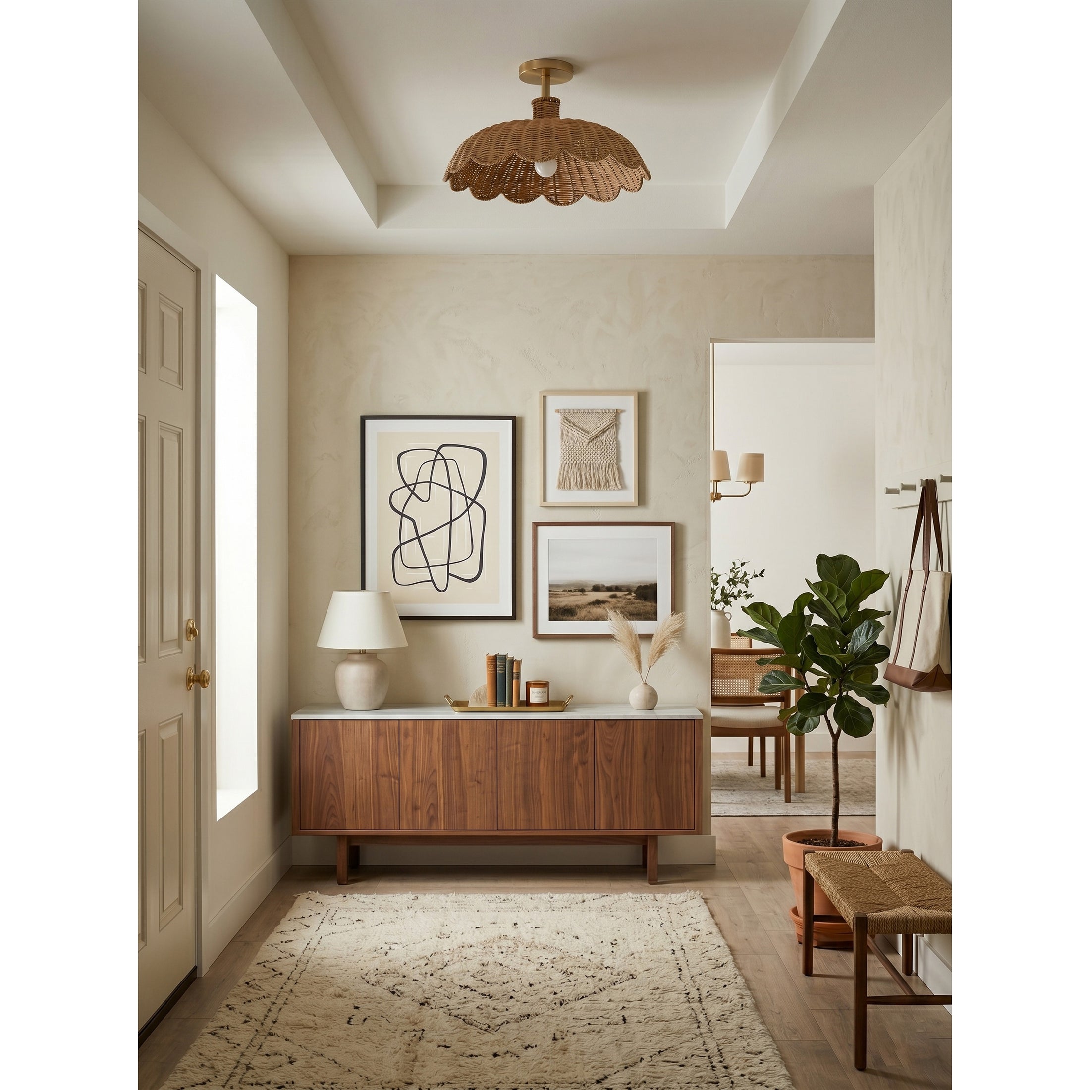 Aurelia Rattan Flush Mount