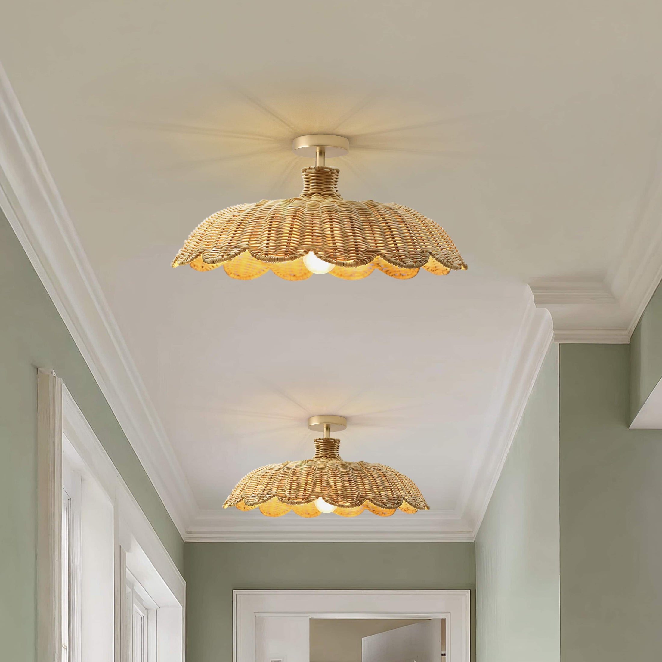 Aurelia Rattan Flush Mount