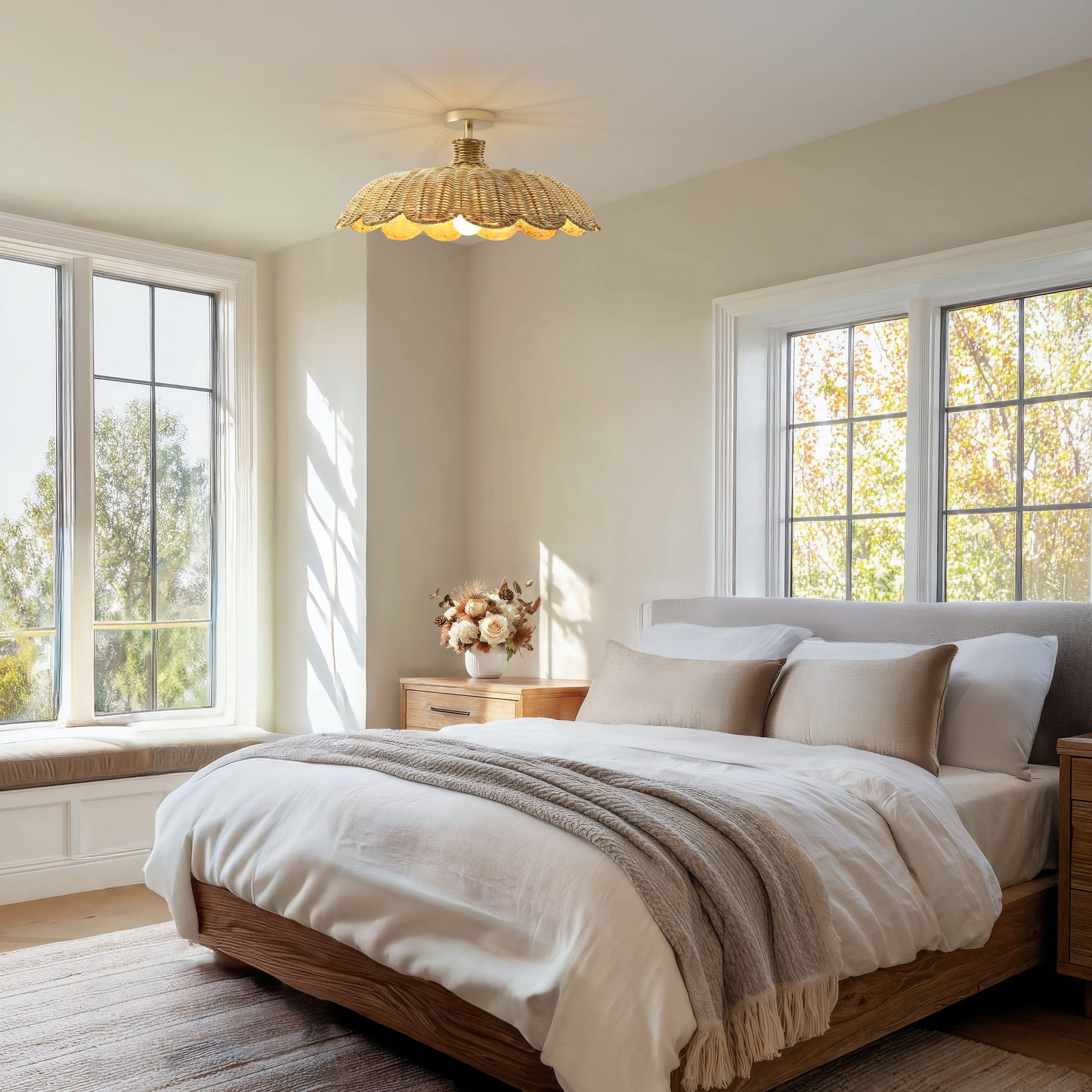 Aurelia Rattan Flush Mount