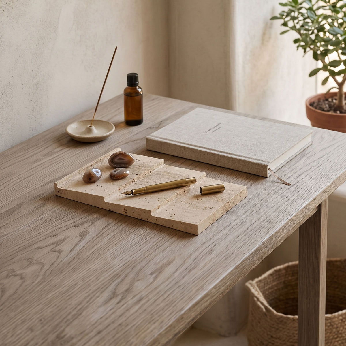 Badlands Travertine Tiered Catchall Tray