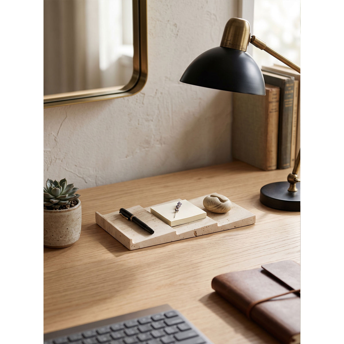 Badlands Travertine Tiered Catchall Tray