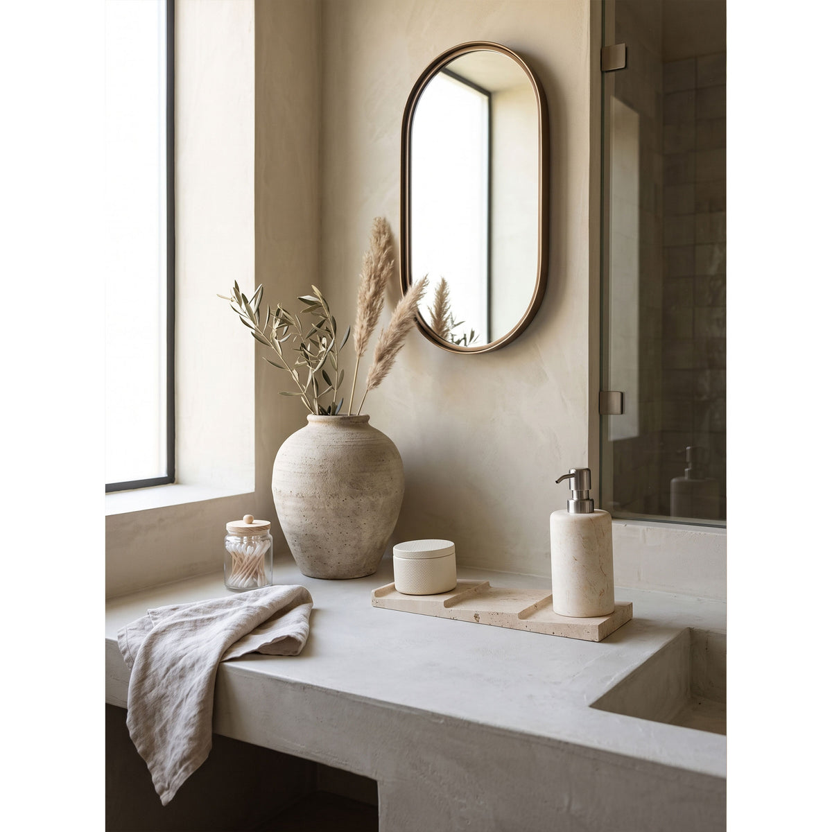 Badlands Travertine Tiered Catchall Tray
