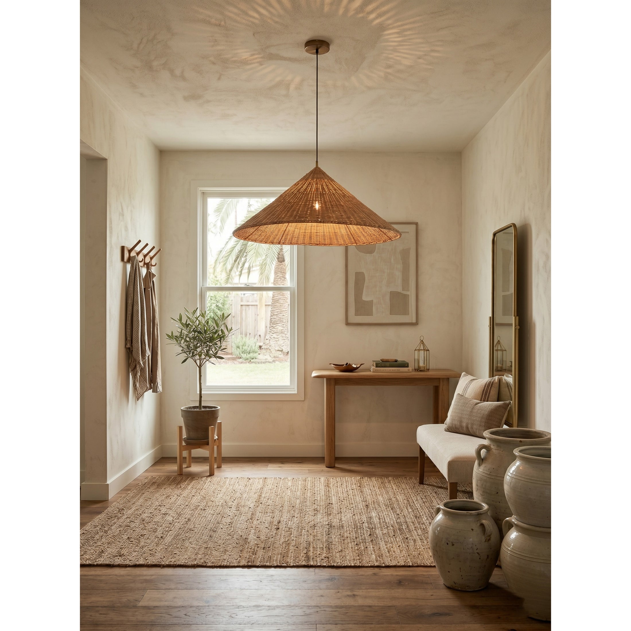 Bardi Scalloped Rattan Pendant Lamp