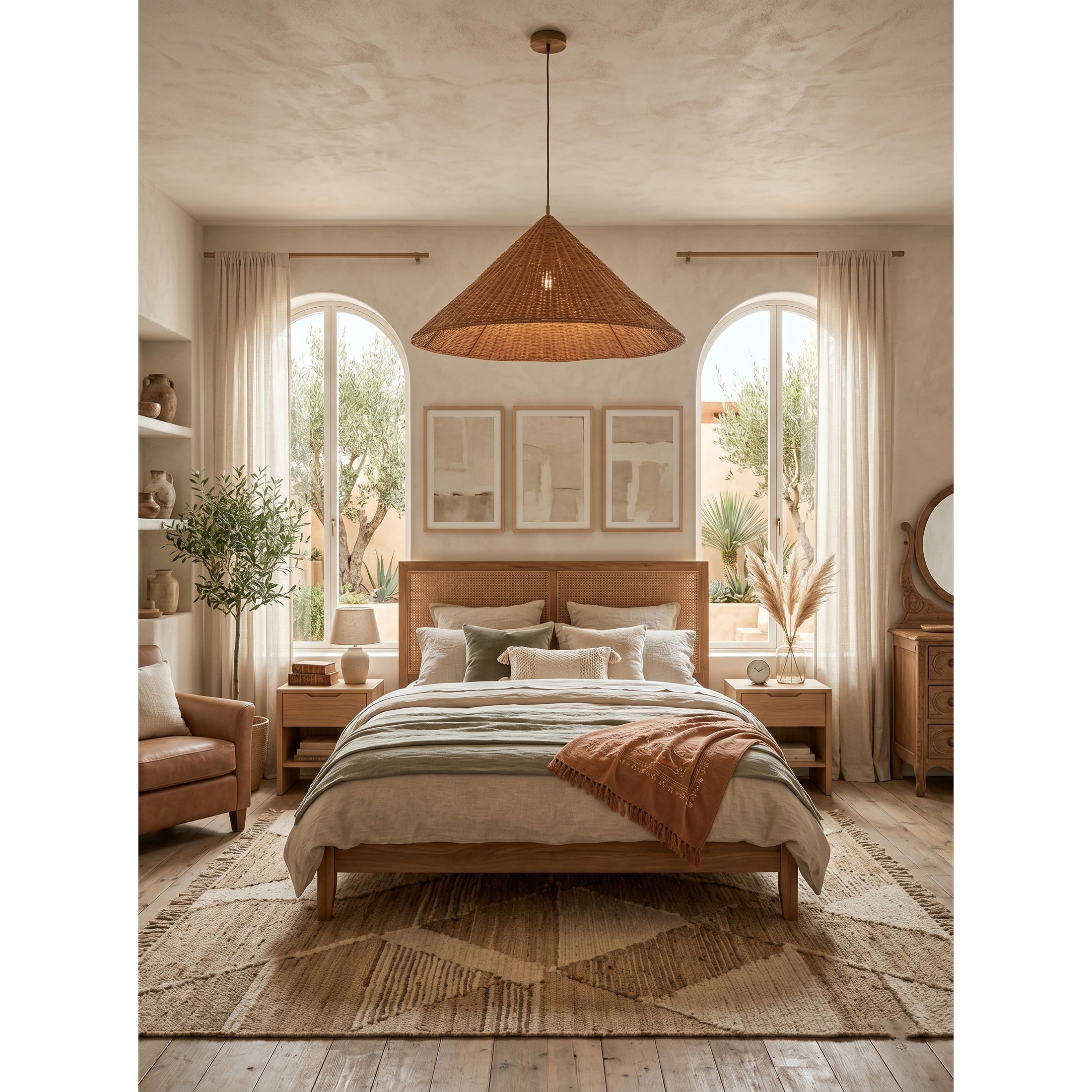 Bardi Scalloped Rattan Pendant Lamp