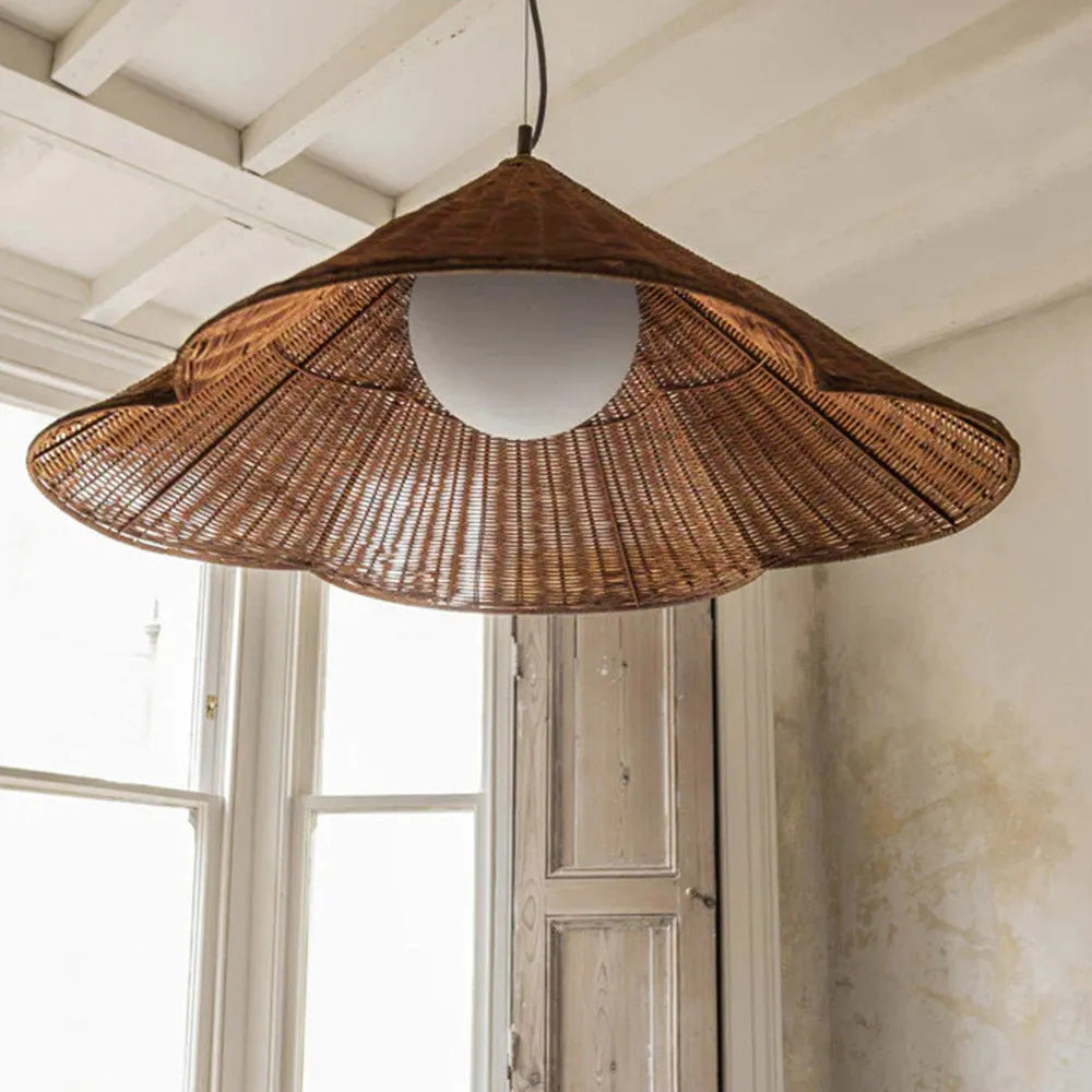Bardi Scalloped Rattan Pendant Lamp
