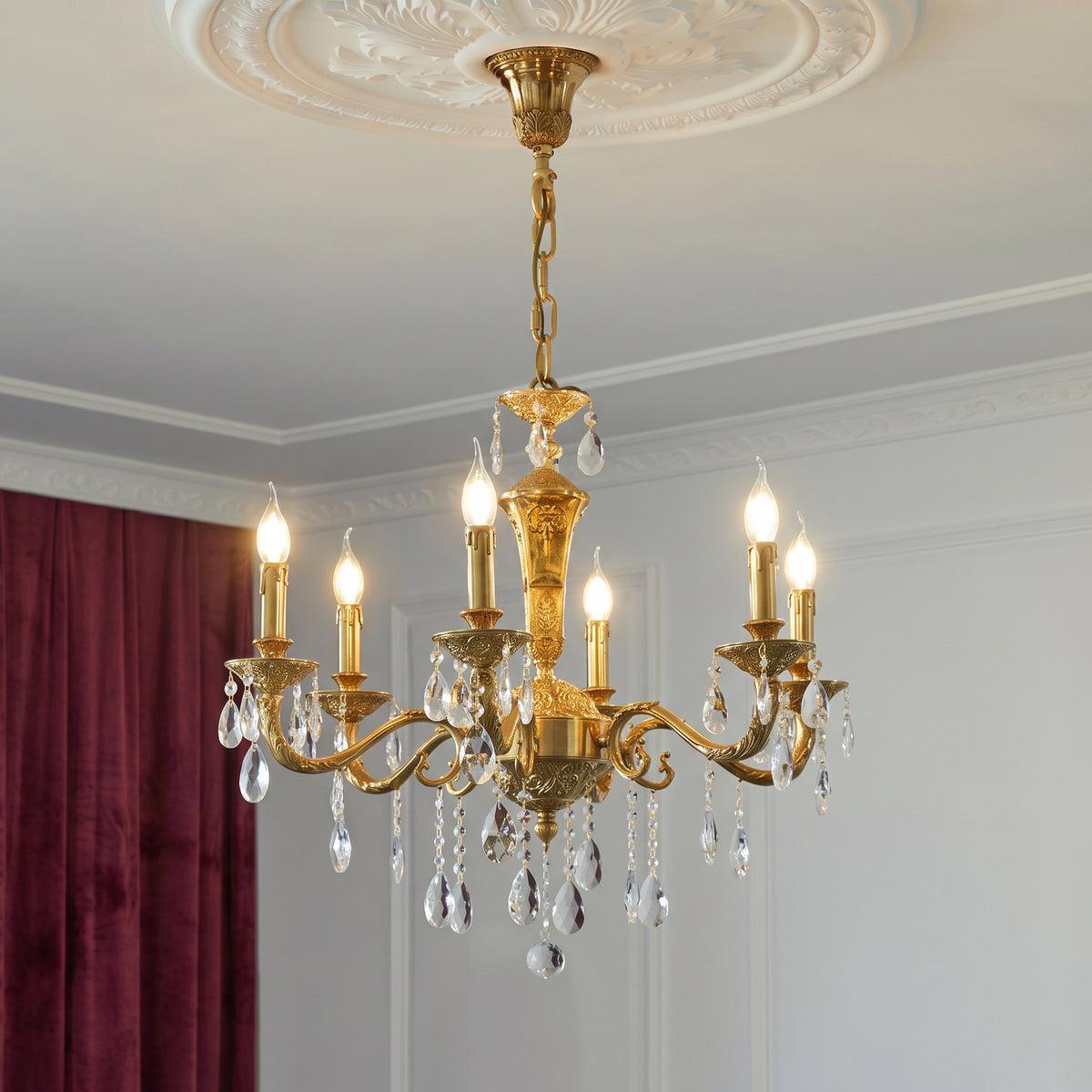 Bellamy Brass Candle Chandelier