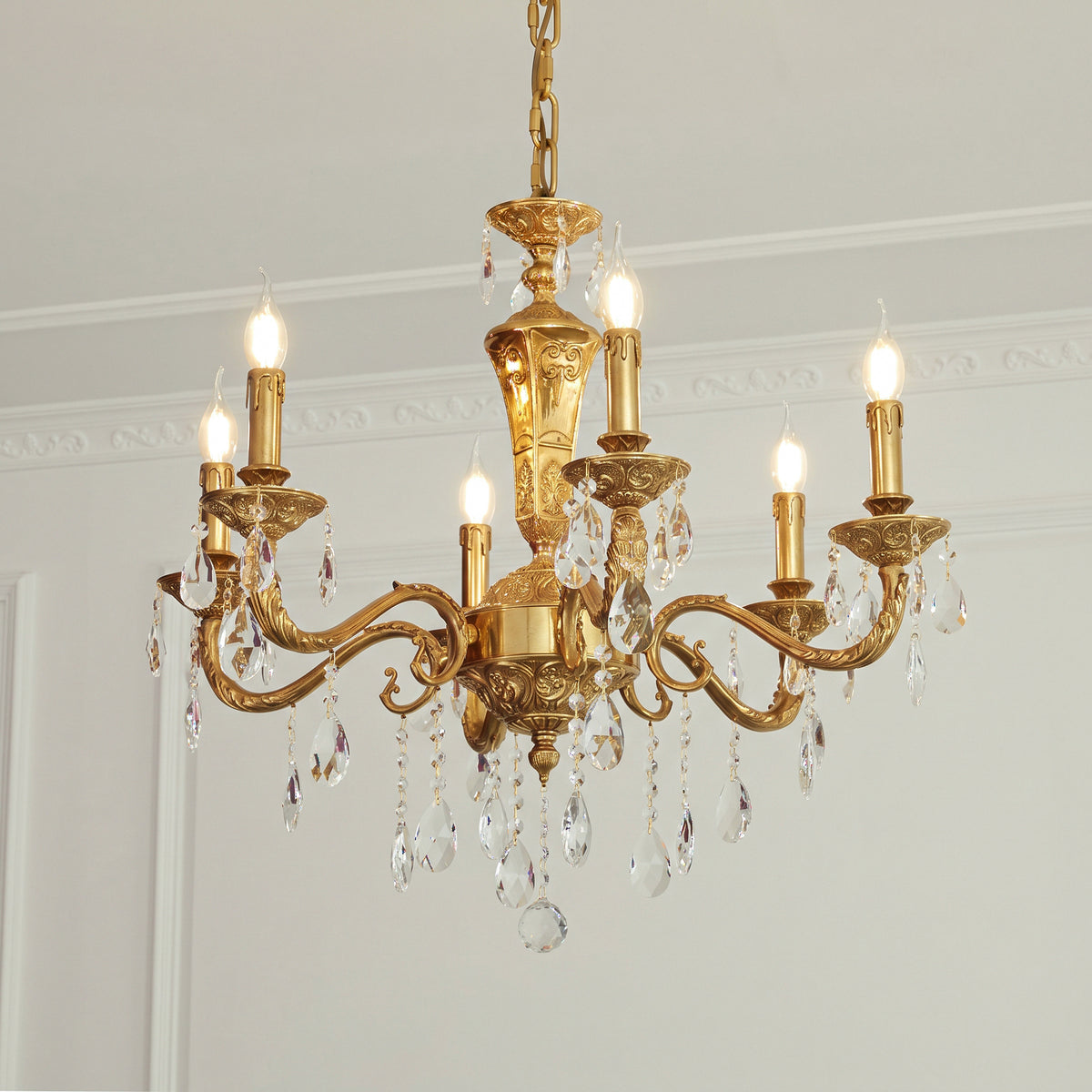 Bellamy Brass Candle Chandelier