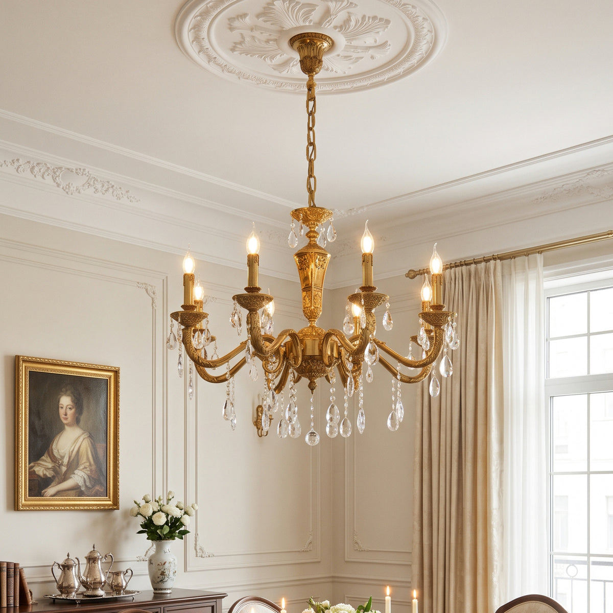 Bellamy Brass Candle Chandelier