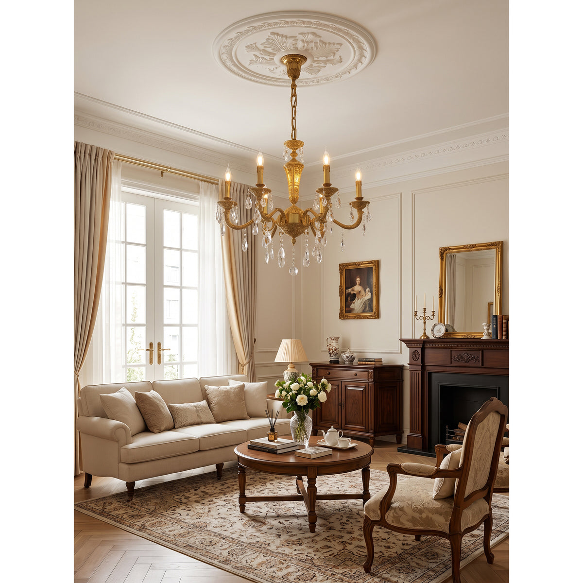 Bellamy Brass Candle Chandelier