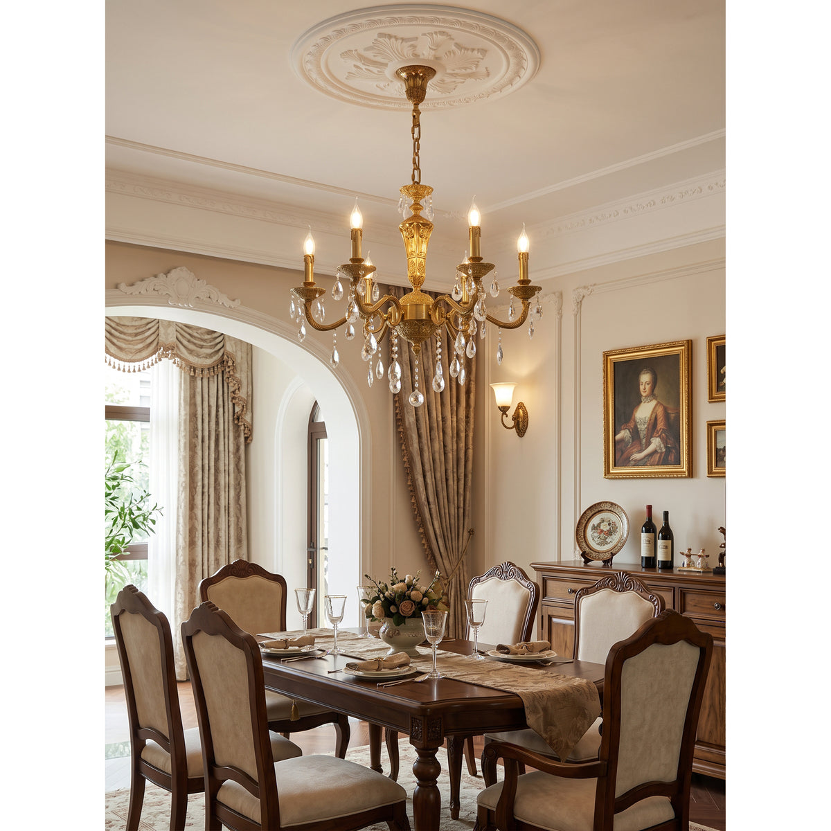 Bellamy Brass Candle Chandelier