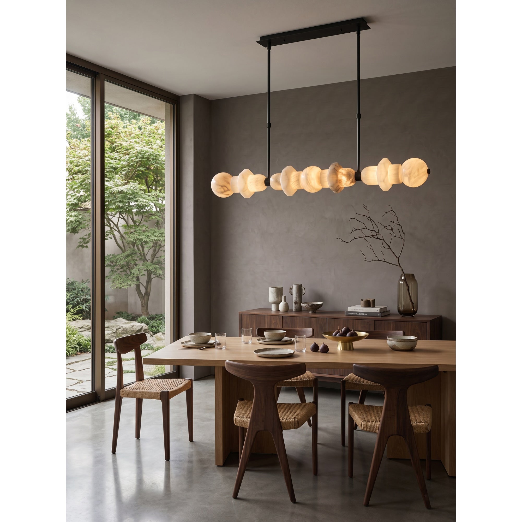Belmont Brass Alabaster Linear Chandelier