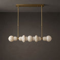 Bild in Galerie-Betrachter laden, Belmont Brass Alabaster Linear Chandelier
