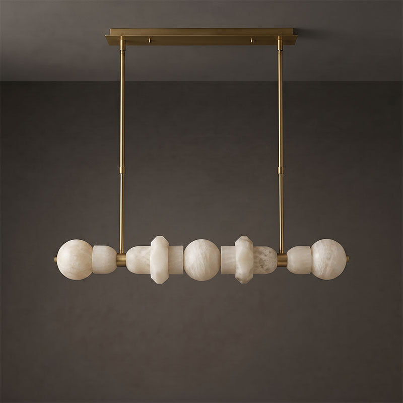 Belmont Brass Alabaster Linear Chandelier