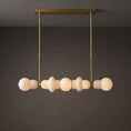 Bild in Galerie-Betrachter laden, Belmont Brass Alabaster Linear Chandelier
