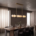 Bild in Galerie-Betrachter laden, Belmont Brass Alabaster Linear Chandelier
