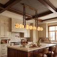 Bild in Galerie-Betrachter laden, Belmont Leather Alabaster Linear Chandelier
