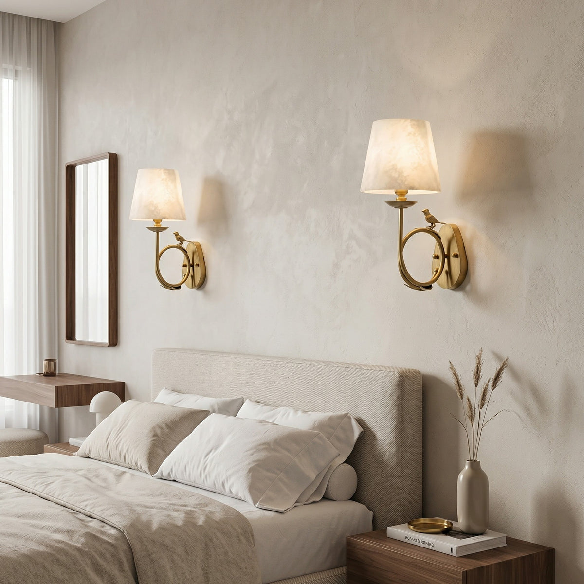 Bird Alabaster Wall Sconce