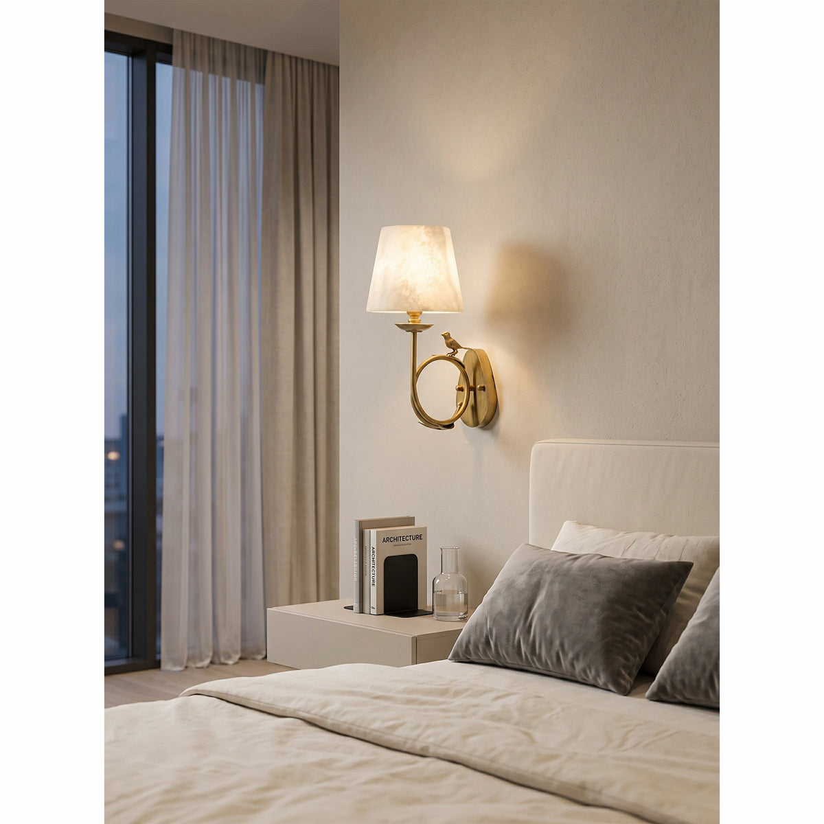 Bird Alabaster Wall Sconce